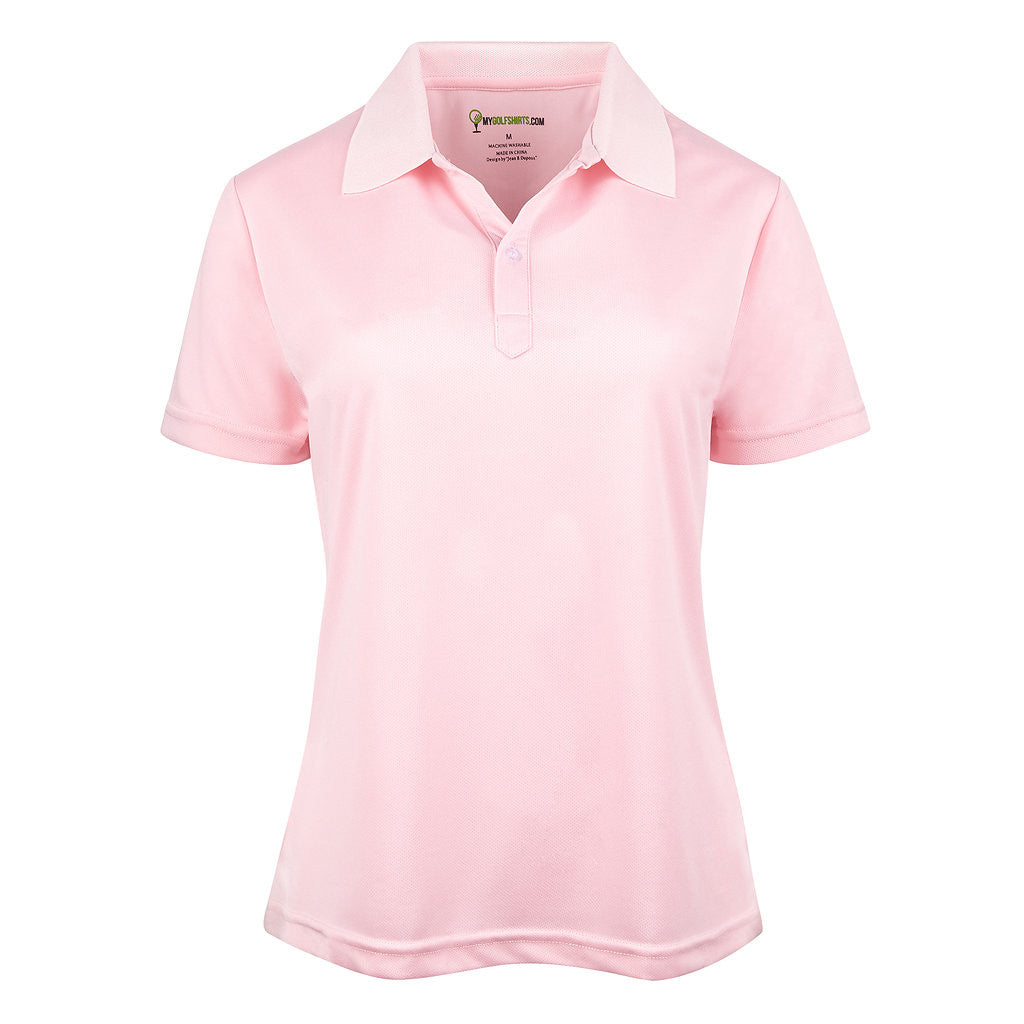 Golf Shirts Women's Solid Pink French Cut My Golf Shirts
