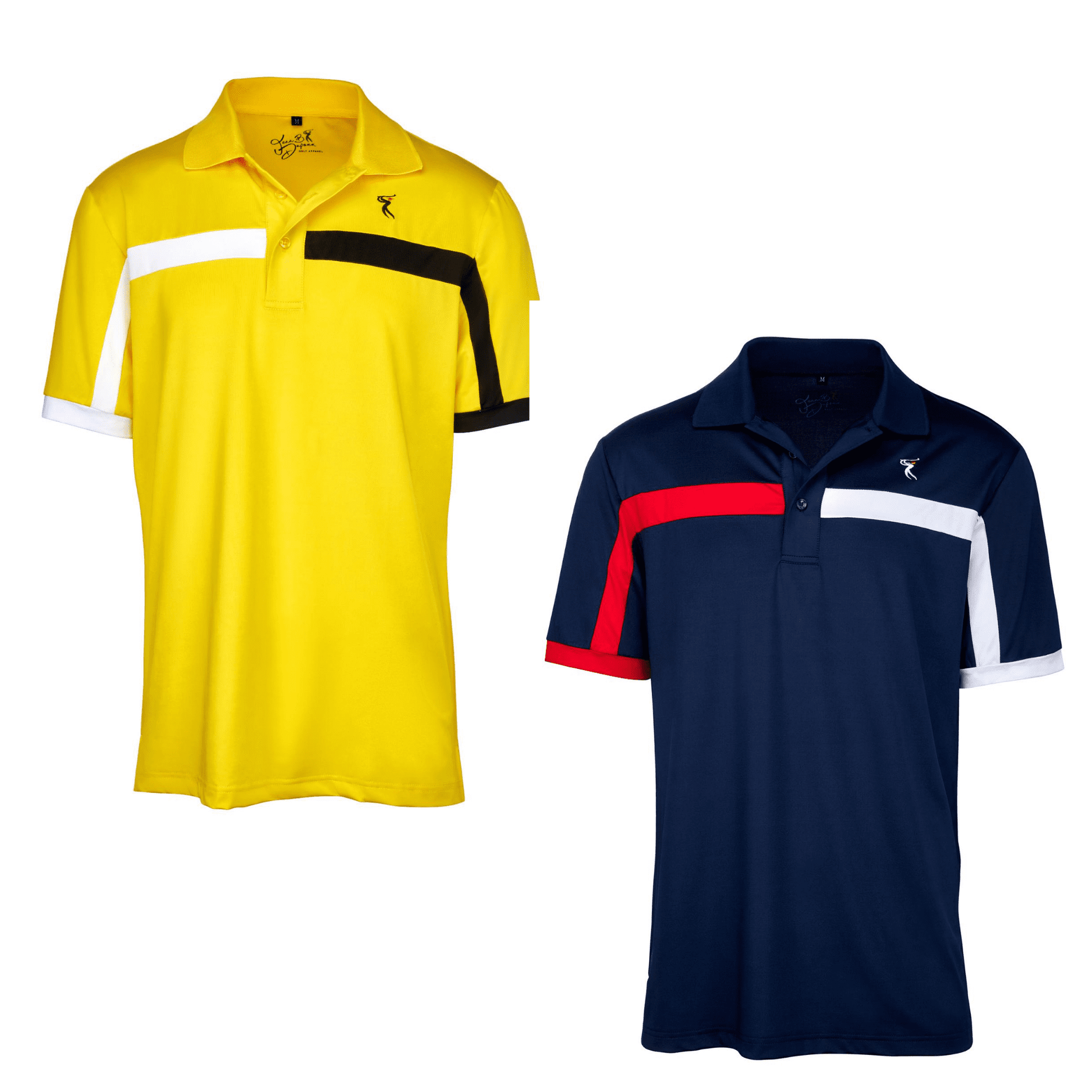 Dri-Fit French Golf Shirt- Men's Bold Two Colored Stripe  6945 - My Golf Shirts