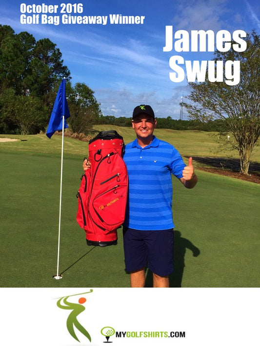 JAMES SWUG - OCTOBER 2016 MyGolfShirts Golf Bag WINNER