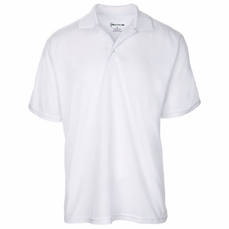 Dri-FIT Golf Shirts - Men’s Classic Short Sleeve Standard Fit 6001 Short Sleeve Golf Shirt mygolfshirts Small WHITE 100 % POLYESTER, DRI-FIT