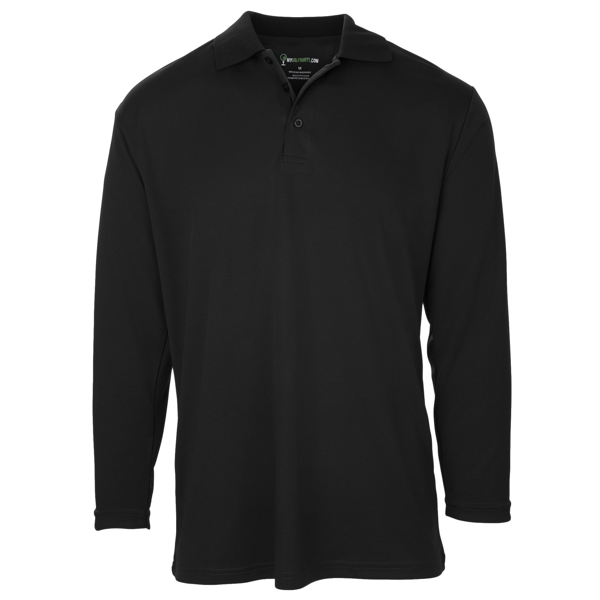 PGM Golf Wear Men Long Sleeve Polo Shirts Men's Golf Wearing Black