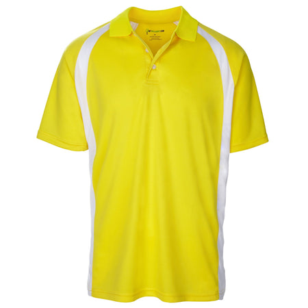 Dri-FIT Golf Shirts - Men’s Performance Unique Design - Standard Fit 6521 Short Sleeve Golf Shirt mygolfshirts Small YELLOW/WHITE 100 % POLYESTER, DRI-FIT