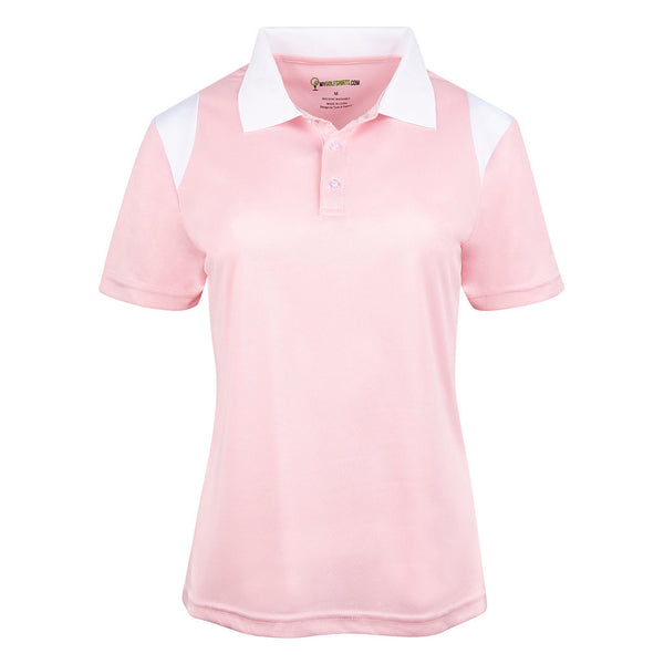 women's pink golf shirts- mygolfshirts.com