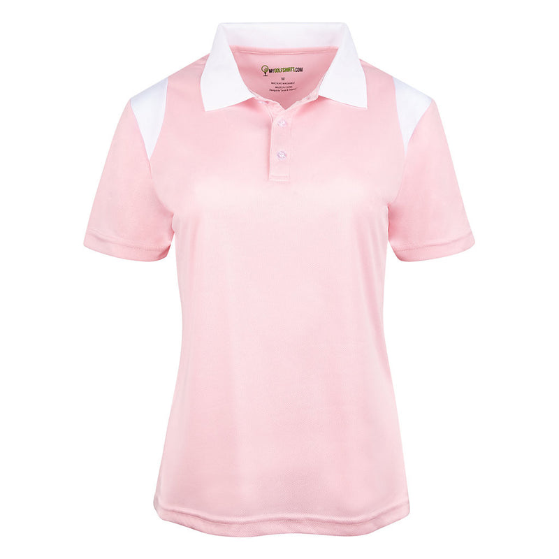 women's pink golf shirts- mygolfshirts.com