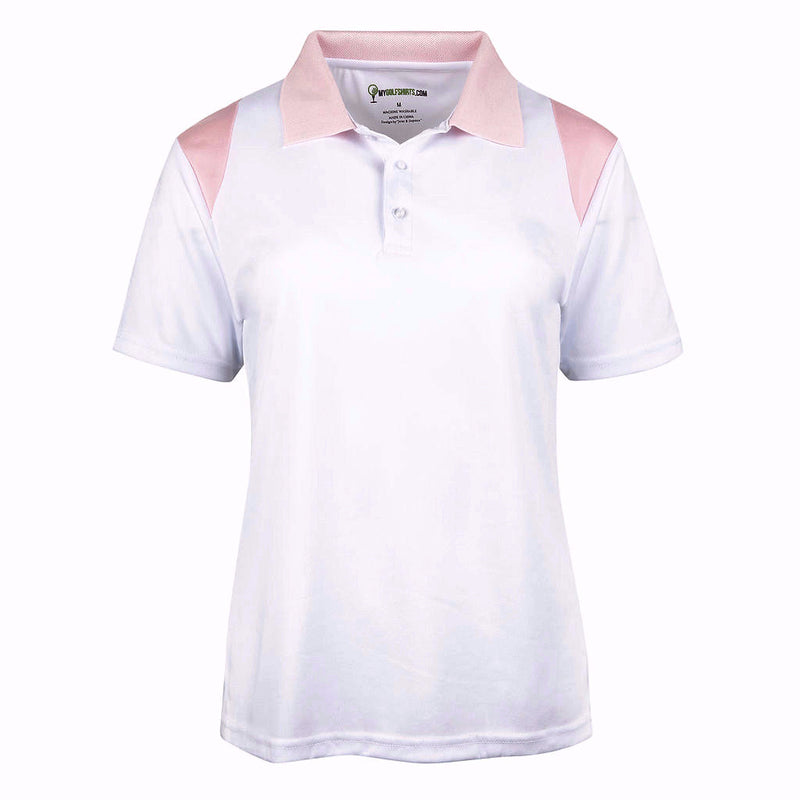 White women's golf shirts - mygolfshirts.com