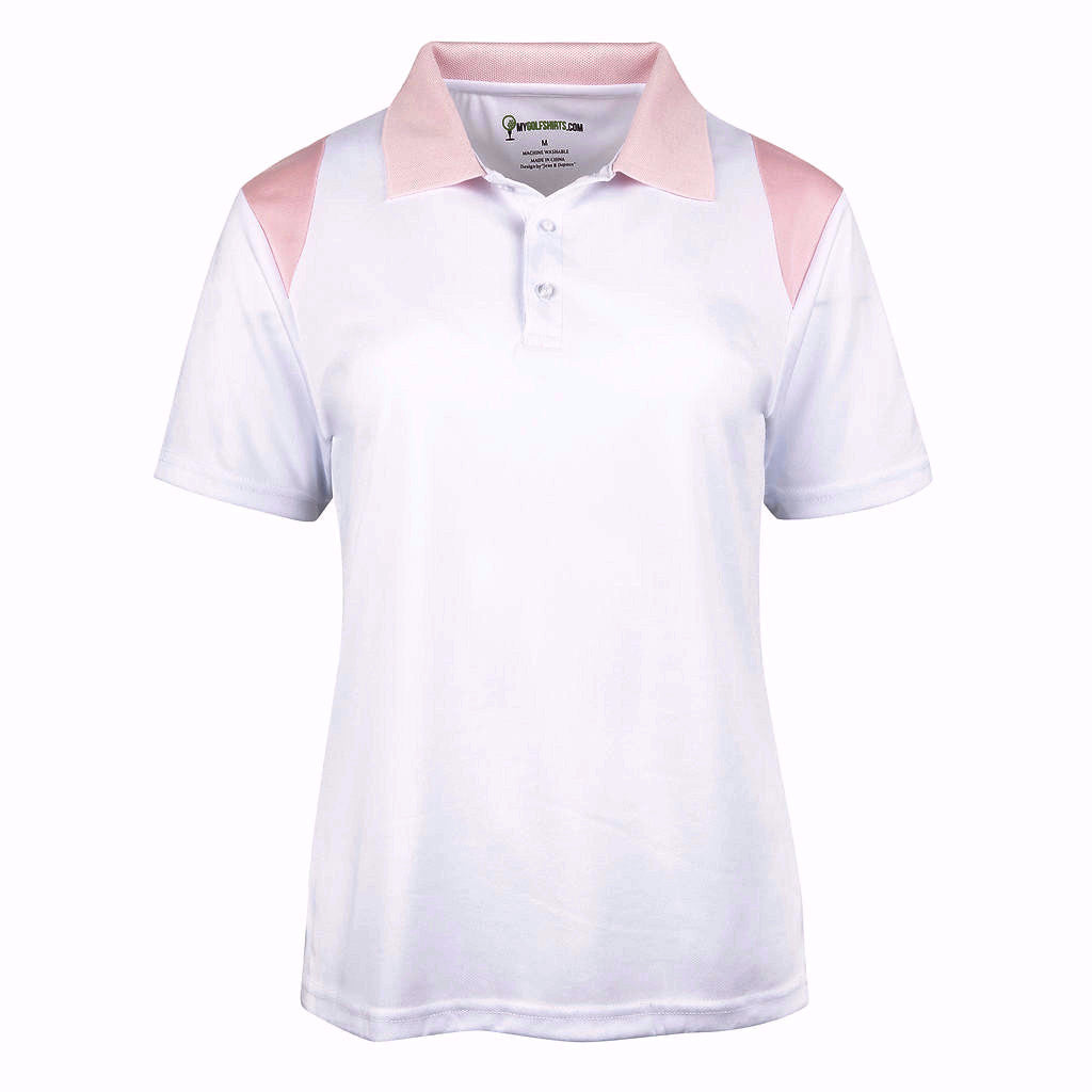 women's White golf shirts- mygolfshirts.com