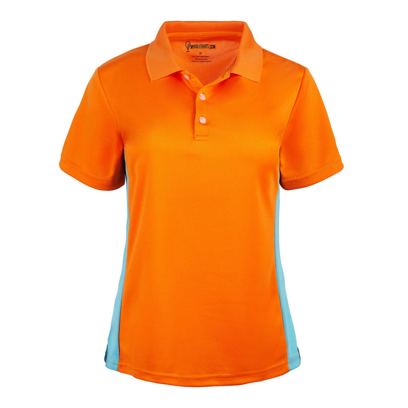 Our best  Women Dri-Fit Slim Bold French Junior Cut Golf Shirts Short Sleeve Golf Shirt - mygolfshirts.com