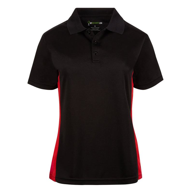 Short Sleeve Black women's golf shirts - mygolfshirts.com