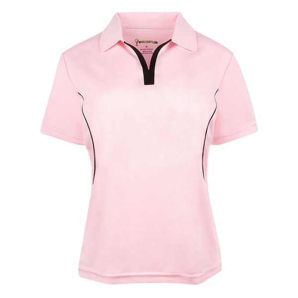 Game Redefined Cool Contrast Women French  Cut Short Sleeve Golf Shirt - mygolfshirts.com