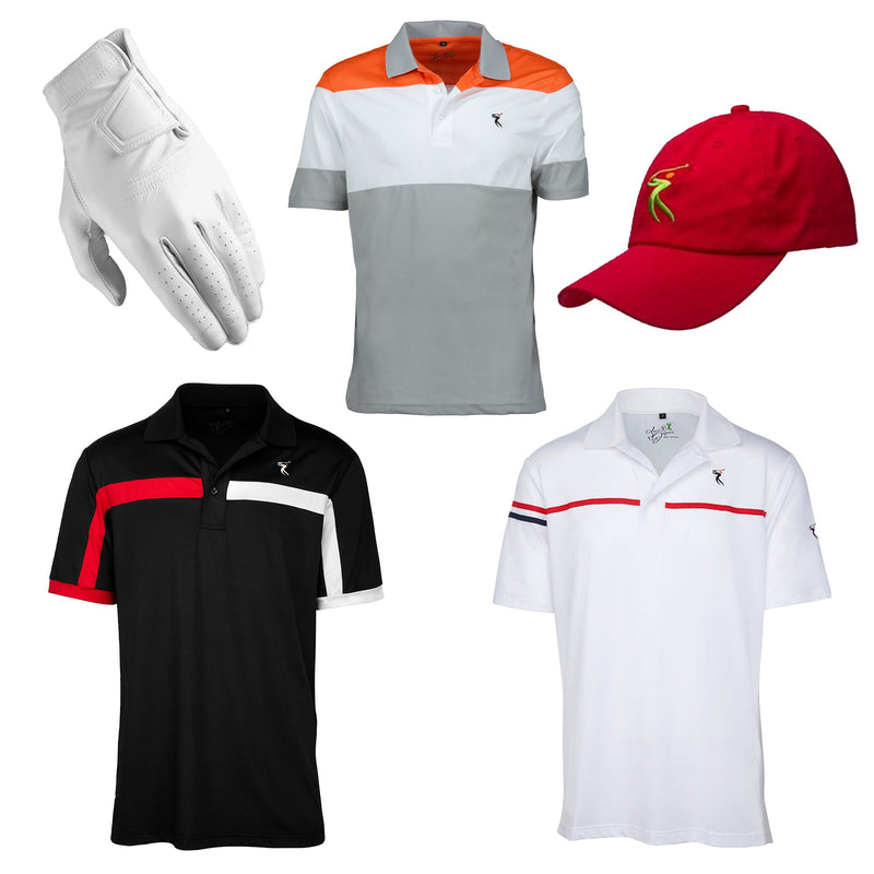 Pack of 3 - MEN'S DRI-FIT GOLF SHIRTS COMBO, Get Golf Hat & Leather Glove For FREE!!! - My Golf Shirts