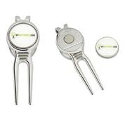 SILVER  PLATED   BALL MARKER /    DIVOT TOOL  - mygolfshirts.com