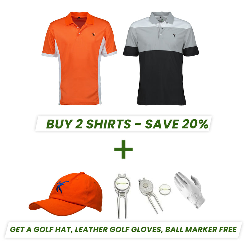 BUY 2 DRI-FIT GOLF SHIRTS(SHORT SLEEVE) Save20% (ALSO GET FREE BALL MARKER, HAT , GOLF LEATHER GLOVESAND FREE SHIPPING) - My Golf Shirts