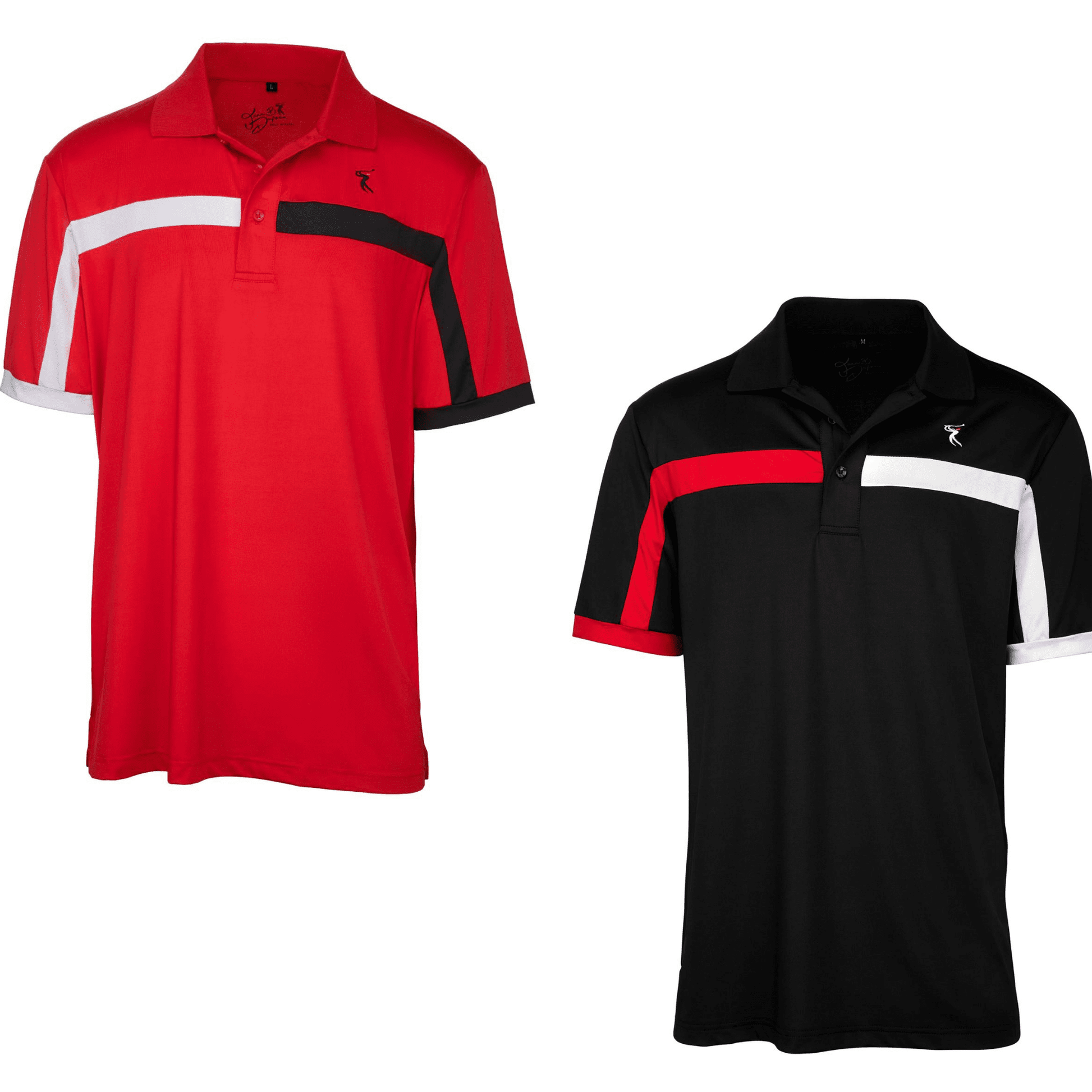 Dri-Fit French Golf Shirt- Men's Bold Two Colored Stripe  6945 - My Golf Shirts